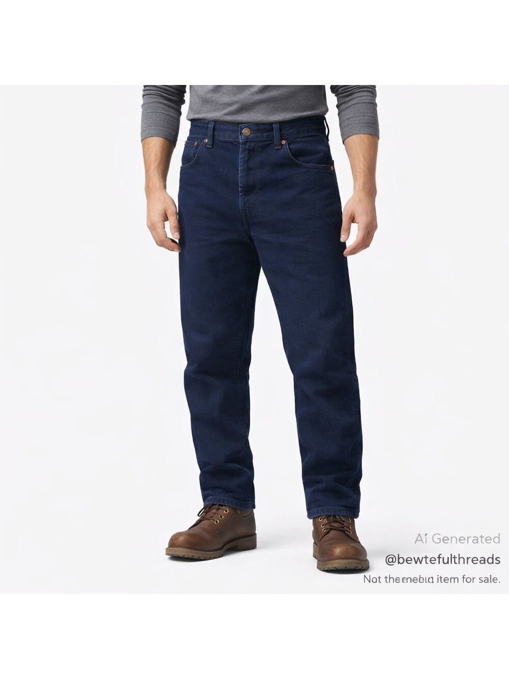 FLANNEL LINED Winter Jeans Colin’s Blue Navy Straight Leg W36 Heavyweight